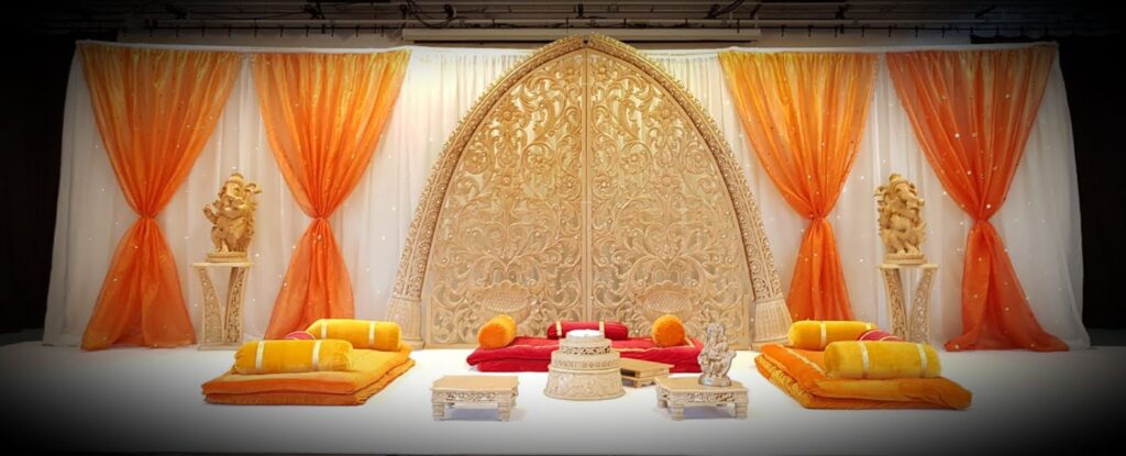 Colours that Captivate - Sheani Weddings Stage Décor for Indian and Asian wedding Décor services London 
