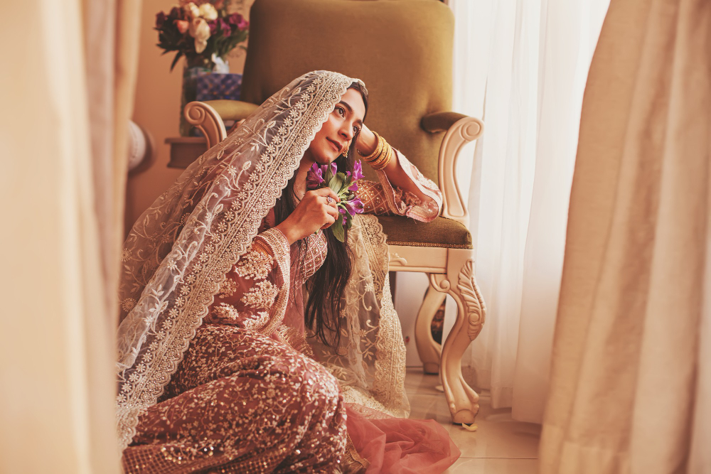 Gorgeous Indian bride with Elegant Saree Wear in their Indian and Asian Wedding in London
